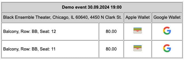 Using tickets for Apple Wallet and Google Pay - TicketTool